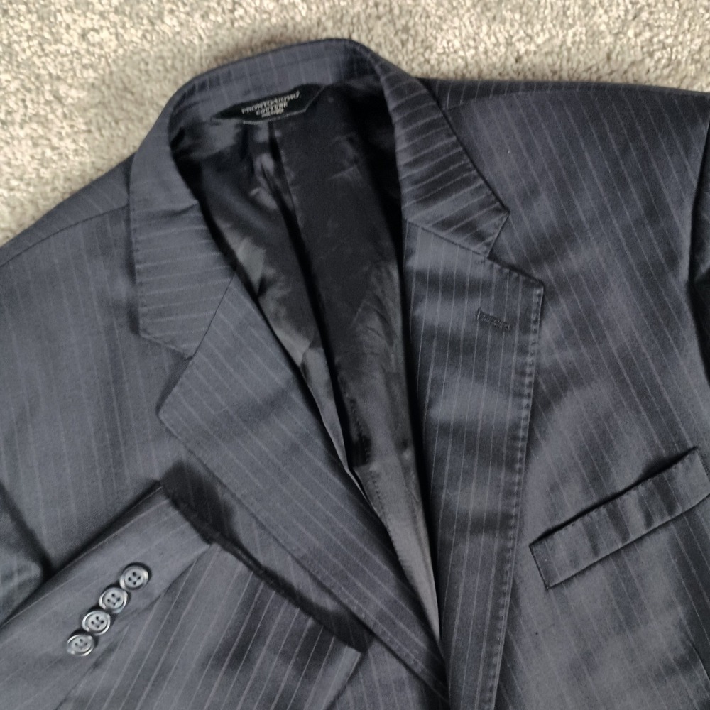 Pronto Uomo Couture Blazer 43R Mens Navy Blue 2 Color Pinstripe Super 120s Wool